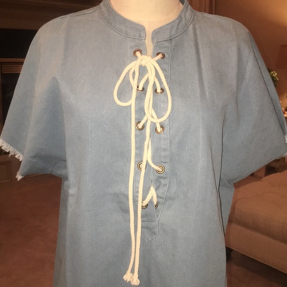 Light Denim Laced Dress - Picture 4 of 8